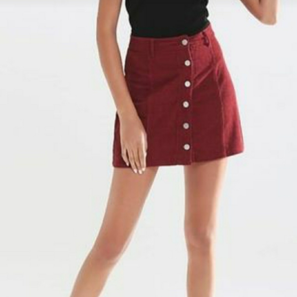 NWT Maroon Utility Mini Skirt